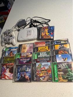 playstation 1 console bundle games (19) 2 Controllers Memory Card