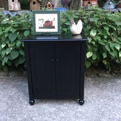 Black Wood Storage Cabinet