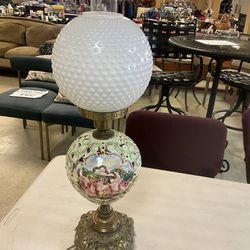 Antique Hurricane Glass Lamp