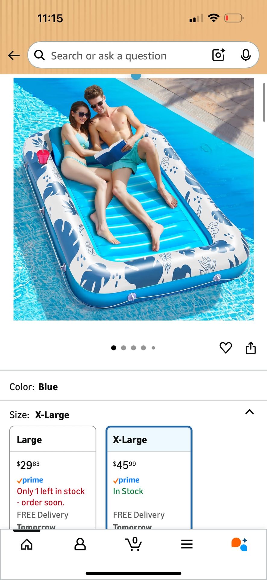 Inflatable Tanning Pool Float For Adults