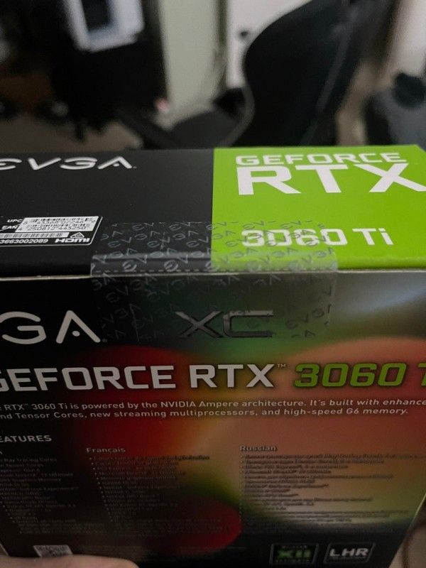 EVGA GeForce RTX 3060 Ti XC 08G-P5-3663-KL Gaming Graphics Card 8GB GDDR6 LHR