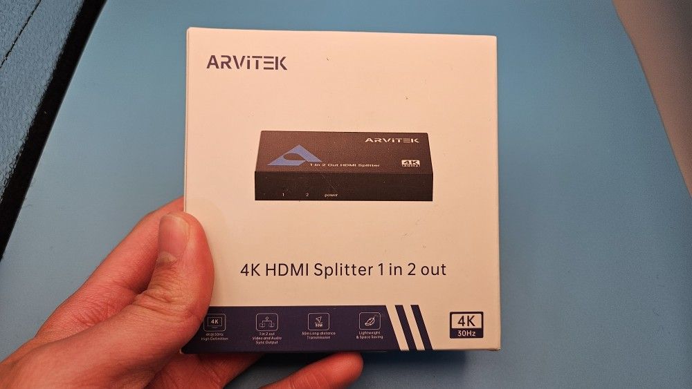 New! ARVITEK 4K HDMI Splitter 1-in-2-out - Duplicate Screen to 2 TVs