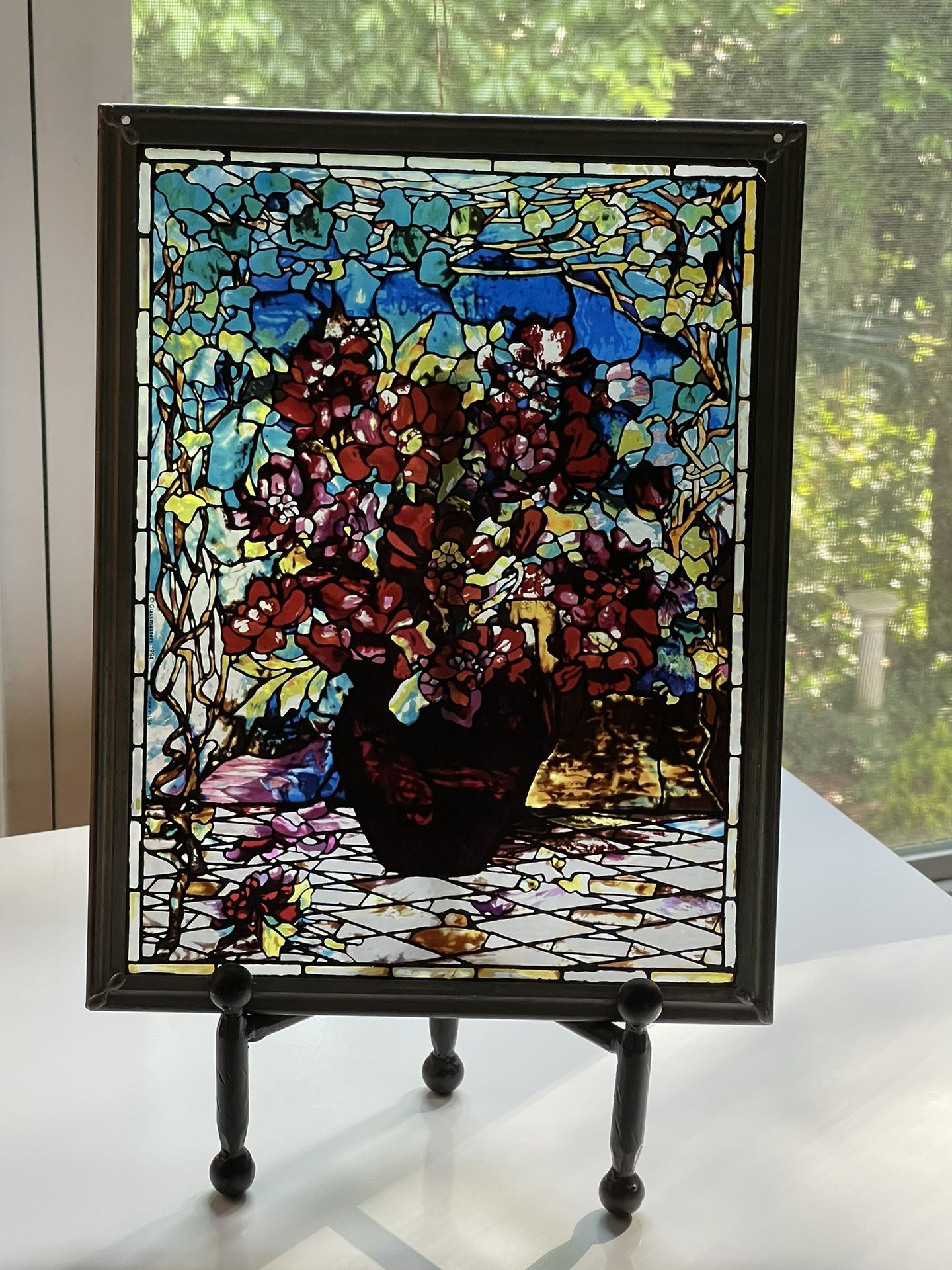Vintage Glass Masters Stained Glass Sun Catcher Panel. Stand Not Included!