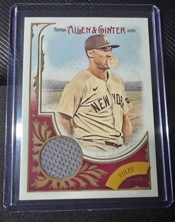 2026 Topps Allen and Ginter Anthony Volpe Relic Card (Game Used)