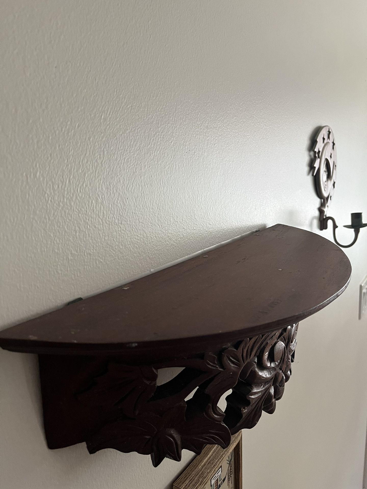 Carved Wood Wall Shelf