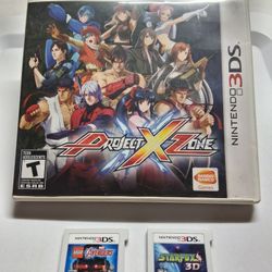 Nintendo 3ds Project X ZONE CIB / Lego Avengers And Starfox 64 