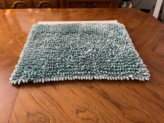 New Laura Ashley Teal Shaggy Bathroom Rug - Machine Washable
