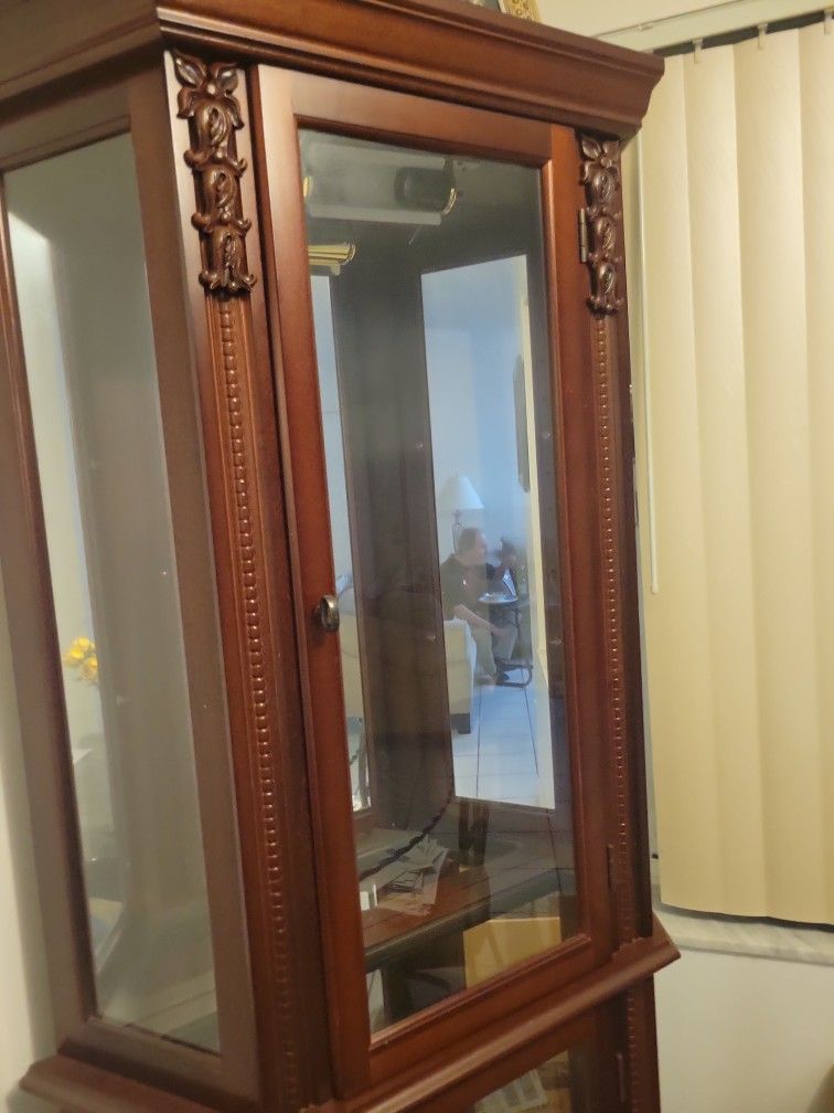 Cherrywood Curio Lighted Display Cabnet