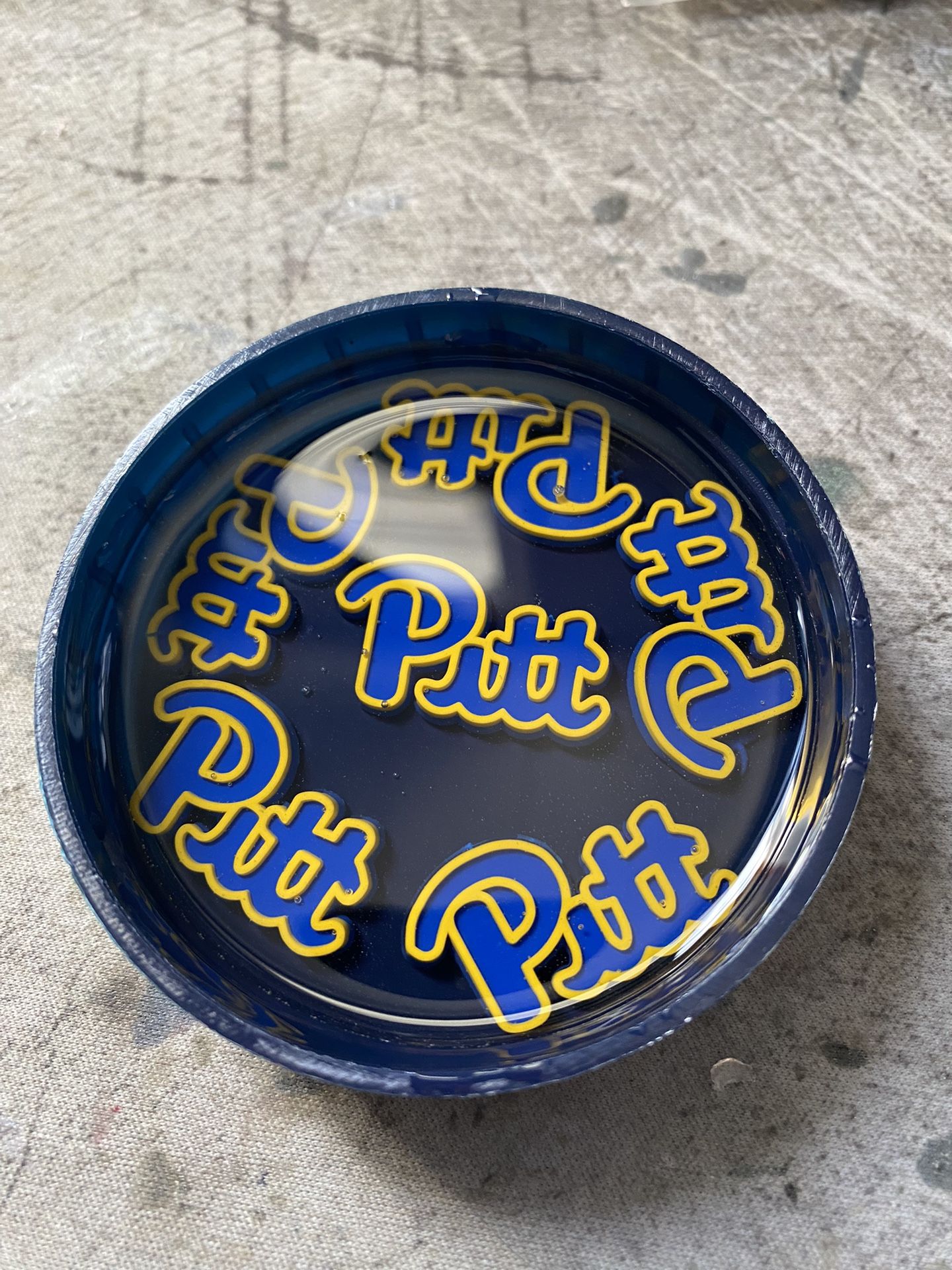 Pitt Panthers resin lid coaster\paperweight