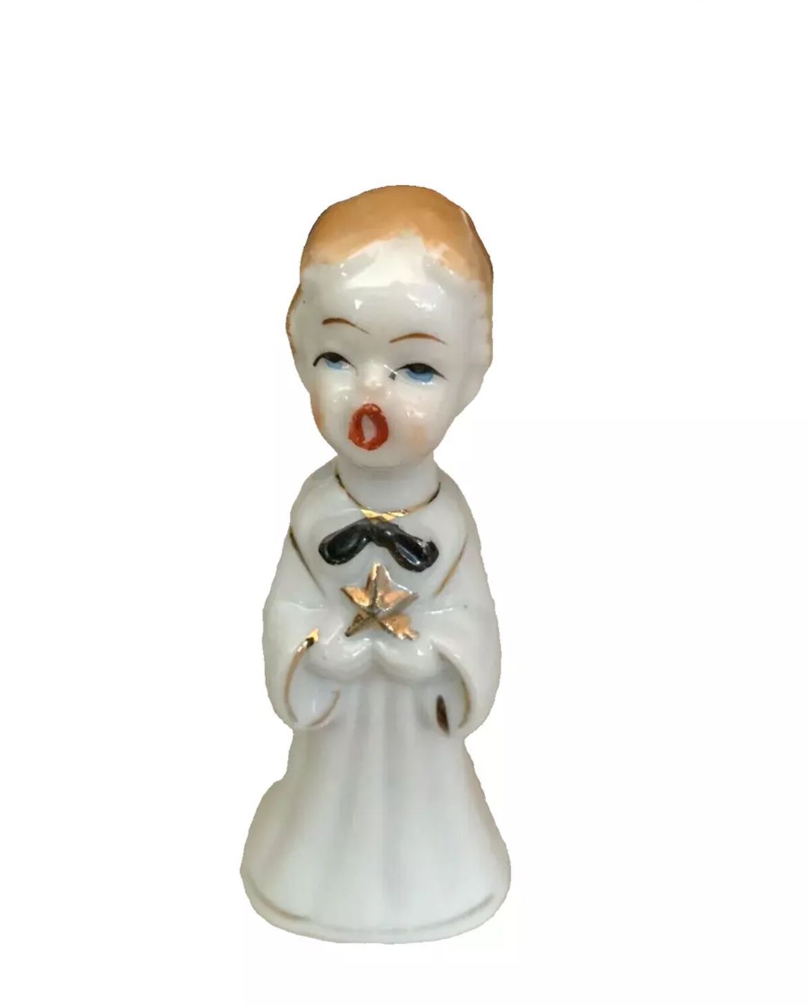 Vintage 1950's Blonde Haired Choir Girl Porcelain Figurine 4.25" Japan Rare