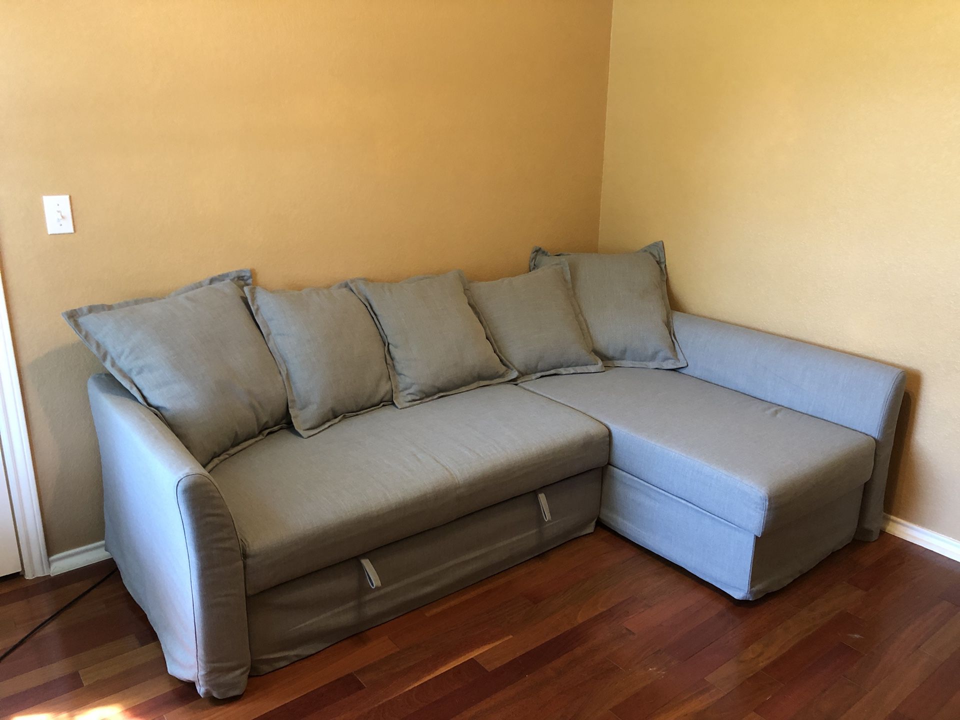 HOLMSUND Sleeper sofa, Orrsta light blue - IKEA
