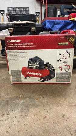 Husky 2 Gallon Air Compressor and 4 Tool Kit