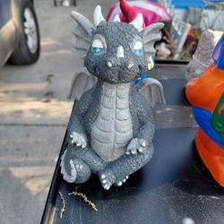 Handmade Whimsical Yoga Concrete Dragon Garden Decor