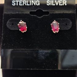 Genuine Rubellite Tourmaline Earrings 