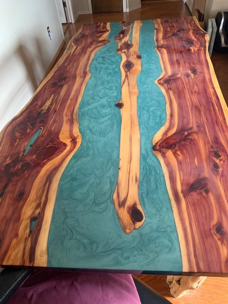 Handmade epoxy dining table For 6 8 People  AMAZING !!