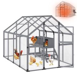 9 ft wide walk in chicken coop with PVC weatherproof net for 12-14 chickens