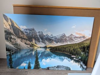 Mountain Lake Landscape Canvas Wall Art
