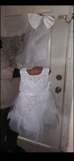Brand new formal dress with veil for ages 2-3