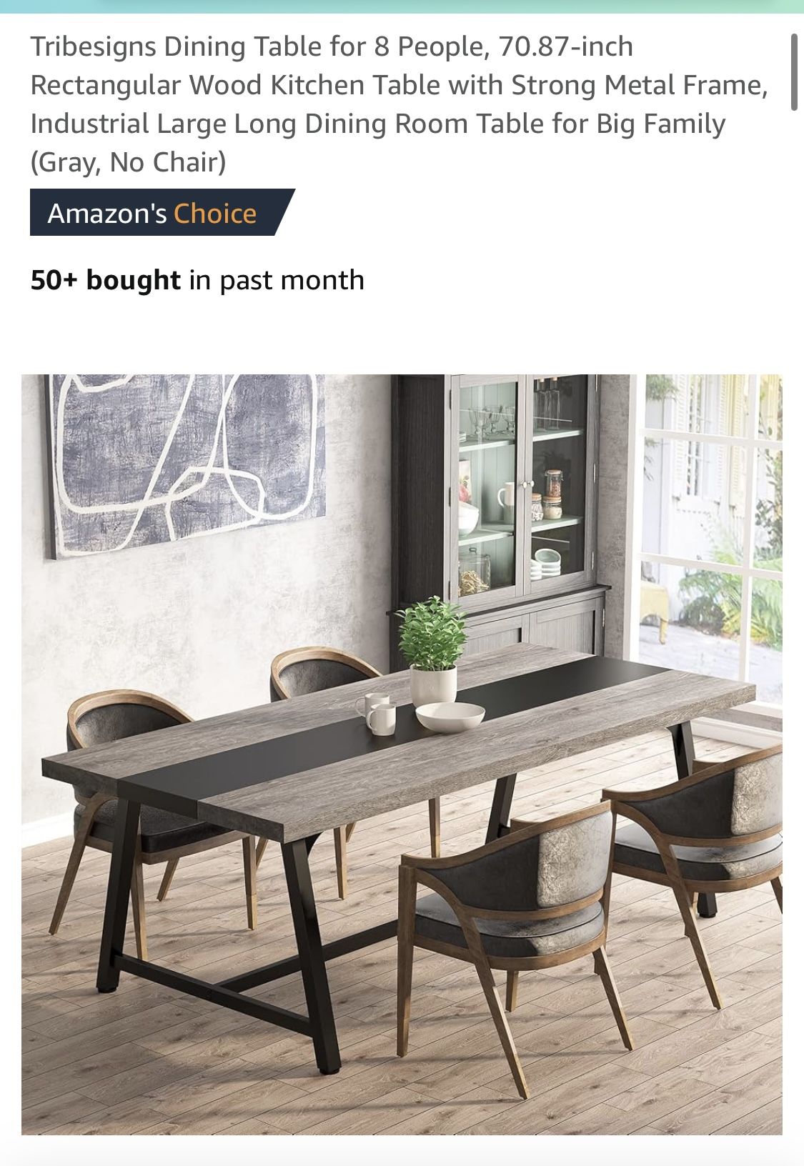 Dining Table 8 Gray & Black