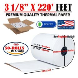 Direct Thermal POS Receipt Paper 3-1/8" X 220'