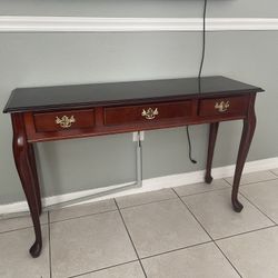 Cherry Wood Foyer Table Queen Anne Style