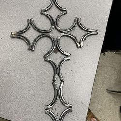 Handmade Cross Made From Horse Shoes (Shinded)