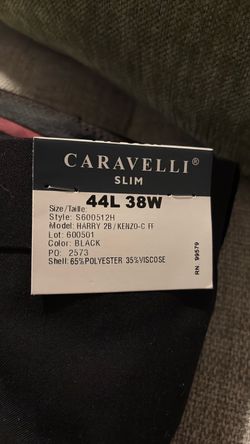 Caravelli Slim Fit Suit Size 44L 38W Black