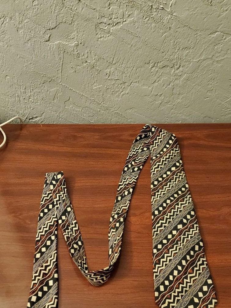 Zigzag Stripes Squares Theme Tie Necktie