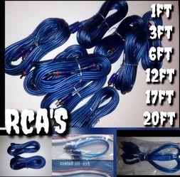 New RCA cables 20ft 17ft 12ft 6ft 3ft And 1ft lengths available