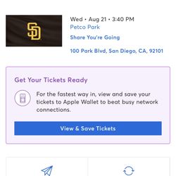 Padre Tickets for Todays Game 08/21/2024