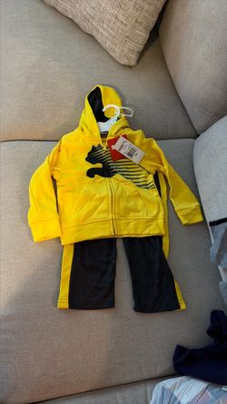 Puma Kids Tracksuit Set Yellow and Black 18 Mo