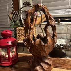Carved Wooden Basket