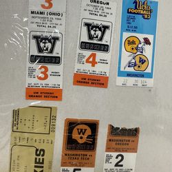 6- University Football Ticket Stubs Dub Huskies Husky 1(contact info removed) #S9