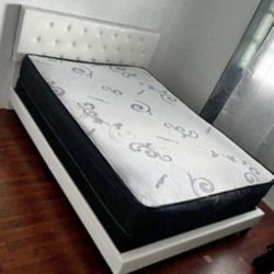 QUEEN Size Bed Frame With Mattress New Bedroom Furniture Queen Size Cama Nueva Y colchón Queen 
