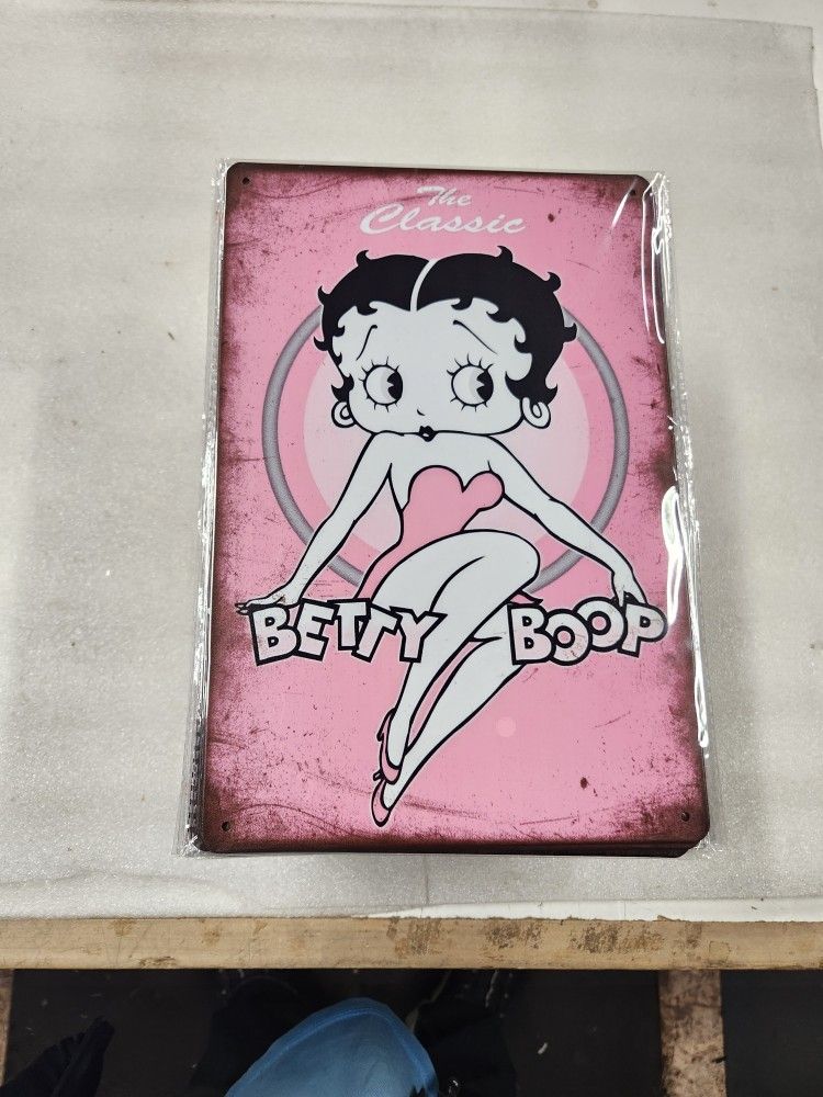 Betty Boop Cartoon Character Faux Vintage Metal Sign