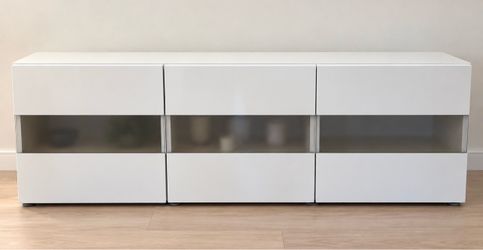 IKEA BESTÅ Storage Cabinet / TV Console – White – 71” Wide