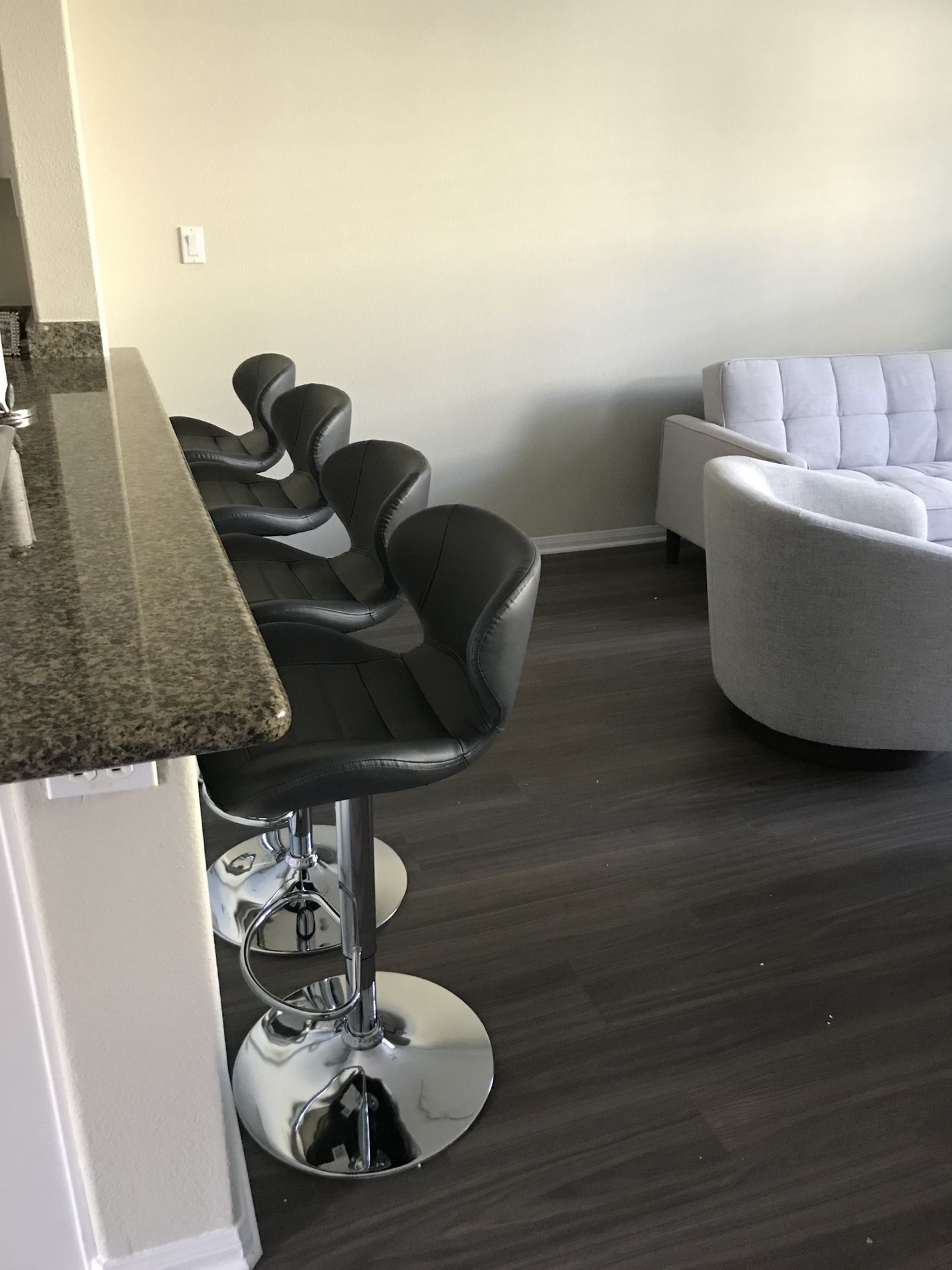 4 Leather Bar Stools