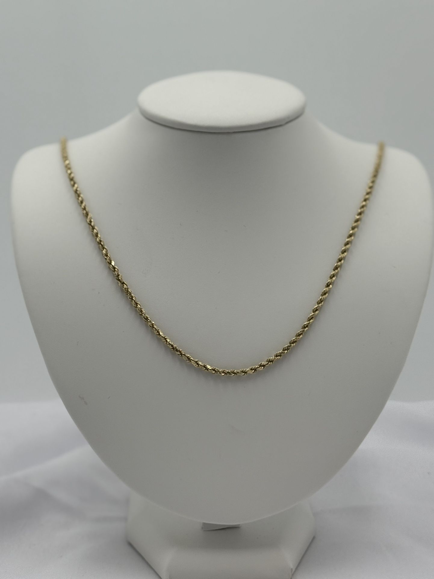 24” 14k Yellow Gold Hollow Rope Chain