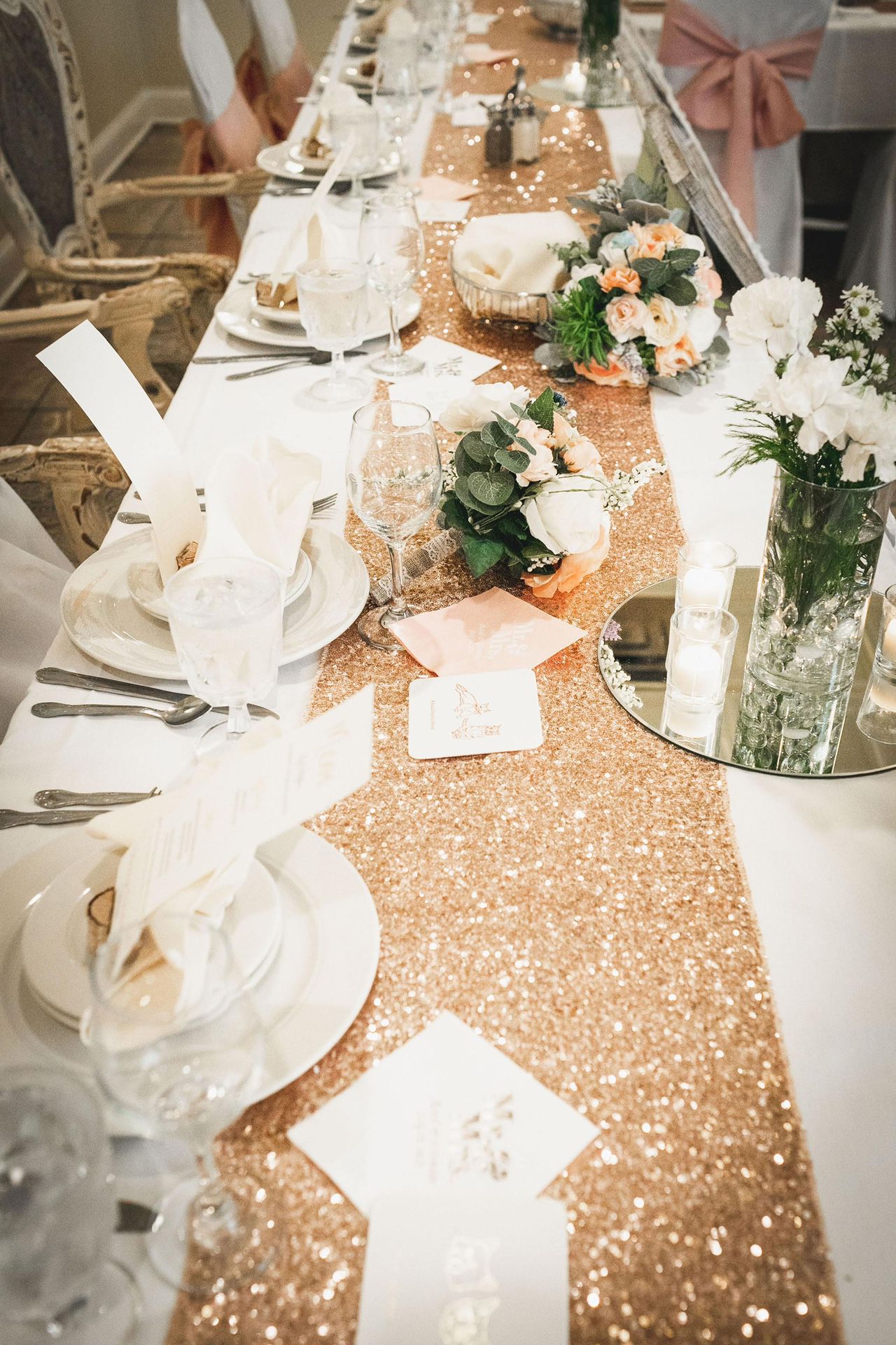 Rose Gold Table Runners