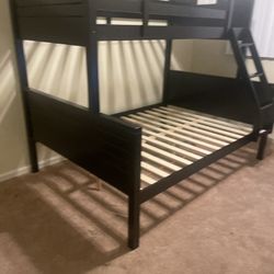 Twin/full bunk bed. $350 bunk only. $550 with mattresses. Assembly required. Assembly not included. Tax included. Free local delivery.