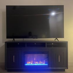 Sunset Black 67" Fireplace Console