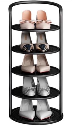 6 tier black shoe rack