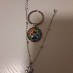 Paw Bracelet And Keychain 