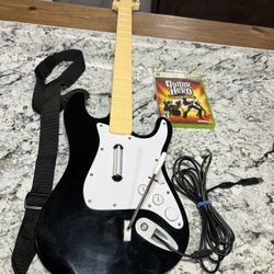 Rock band  fender stratocaster wired guitar Xbox 360 with guitar hero world tour 