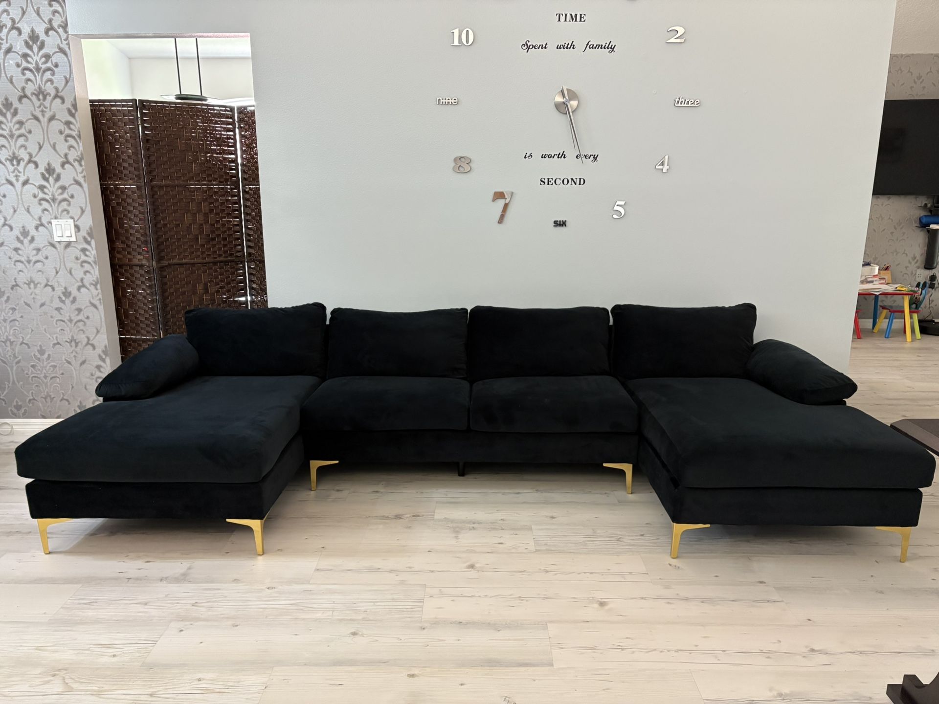 Sectional Sofa Dark Blue