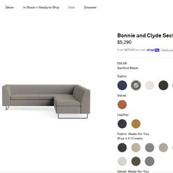 Blu Dot Bonnie And Clyde Sofa $750