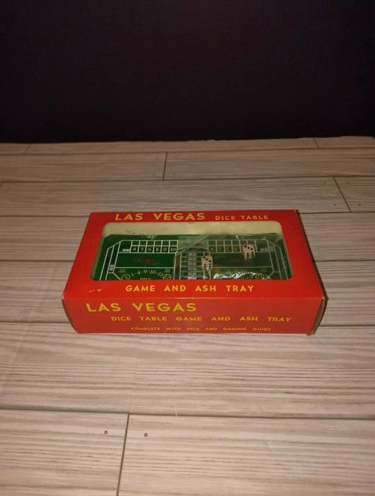 Vintage Mid Century Las Vegas Toy Dice Game Table And Ashtray Made In Hong Kong