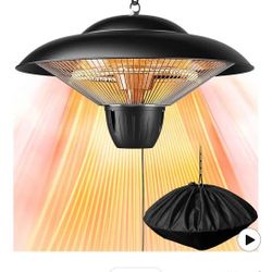 Patio Heater for Outdoor Use 1500W Electric Infrared Hanging Heater, Ceiling Mounted, Waterproof for