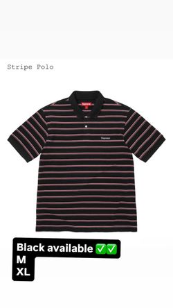Supreme FW26’ week 7 Sizes M, & XL Stripe Polo Black