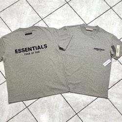 Brand new essentials fear of god ss22 dark oatmeal tshirt retail quality with store tags size S M L